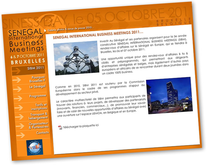 Une du site SIBM 2011